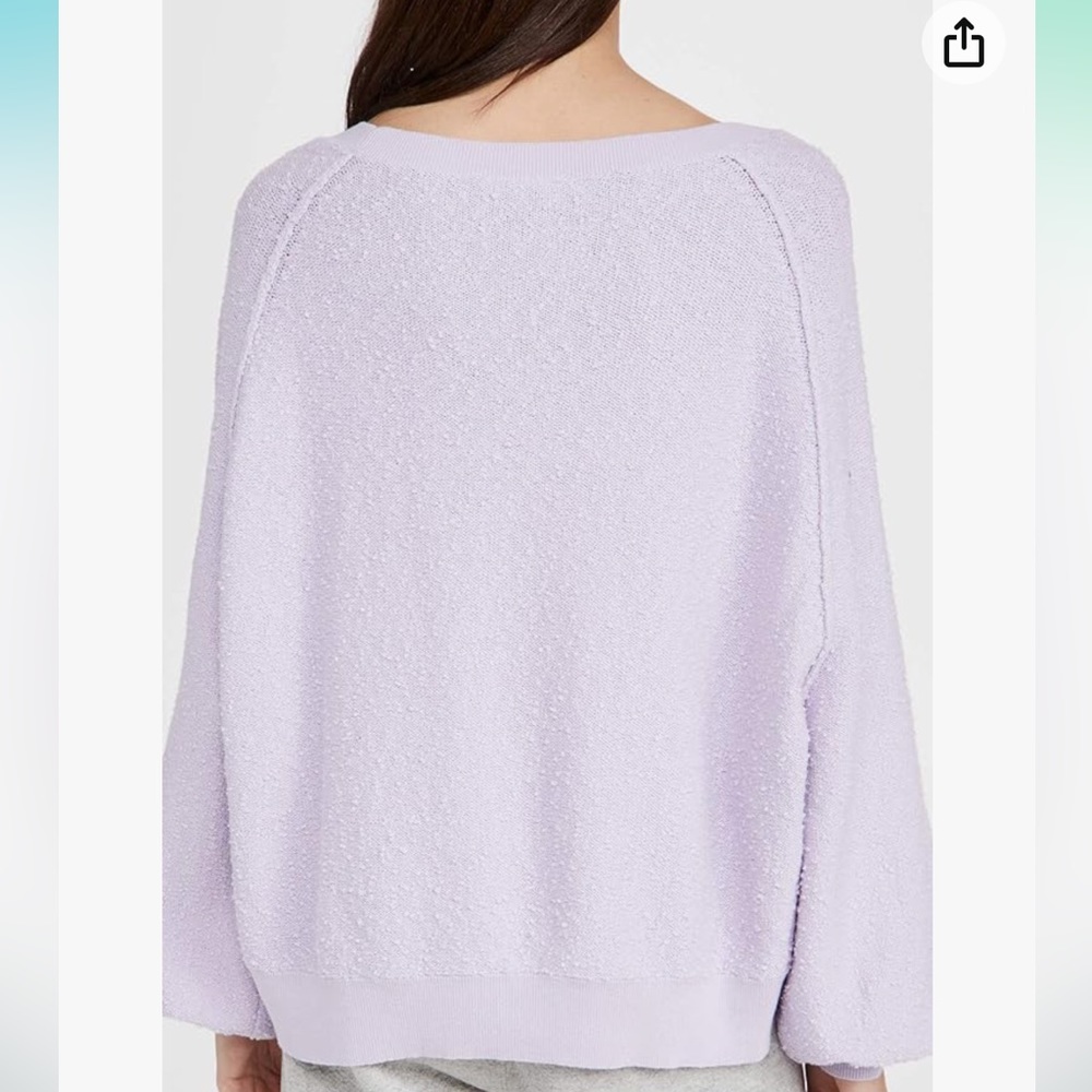 Free People Found My Friend Boucle Knit Lilac sweater size S/P - Picture 2 of 6